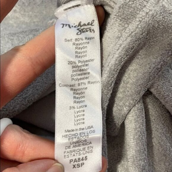 Michael Stars Terry Cloth Tee Size XS Petite Short Sleeve Gray Sz XSP - Picture 5 of 7